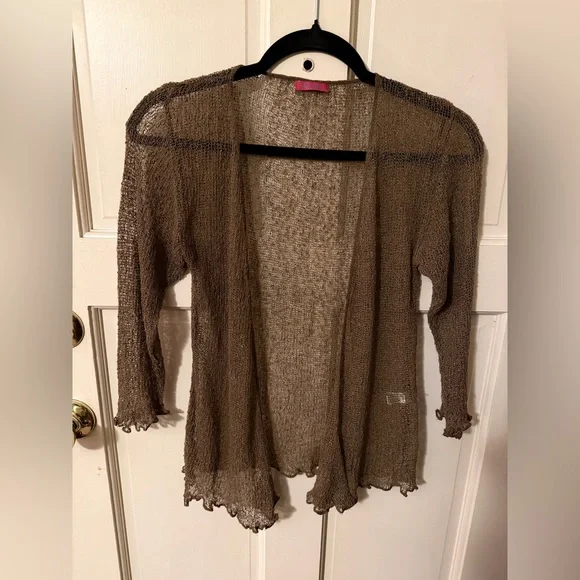 Brown Open Knit Women's Sweater - Picture 1 of 7